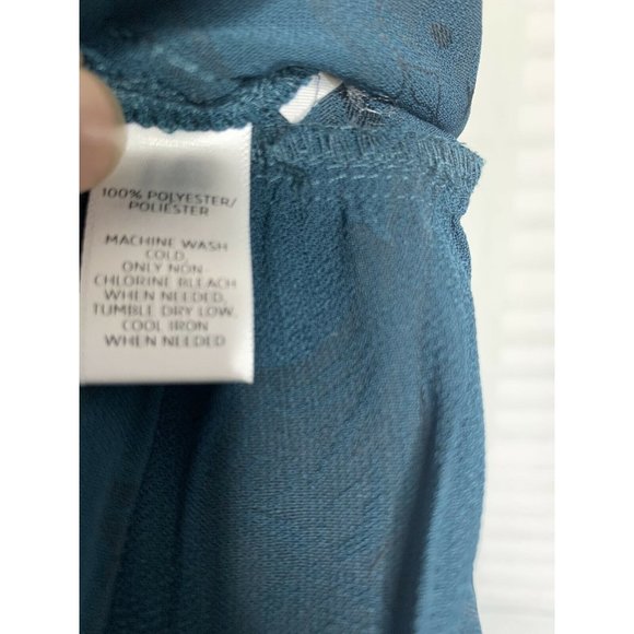 Ann Taylor LOFT XS Dark Green Floral Blouse - Picture 6 of 6